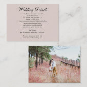 Minimalistische Hochzeitsdetails mit Foto Champagn Begleitkarte (Vorne/Hinten)