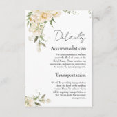 Minimalistische Hochzeitsdetails von Elfenbein Begleitkarte (Vorderseite)