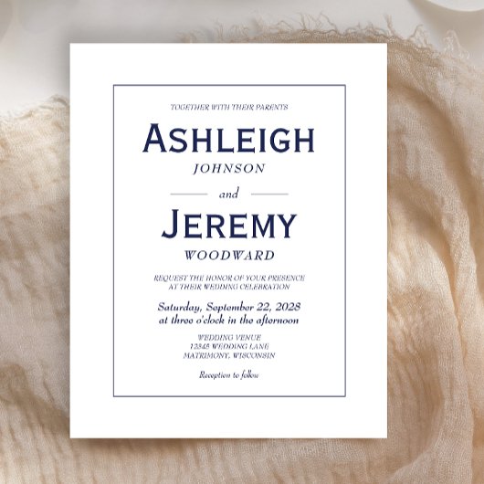 Minimalistische Hochzeitseinladung