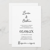 Minimalistische Hochzeitseinladung auf Spanisch Einladung (Vorne/Hinten)