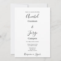 Minimalistische Hochzeitseinladung auf Spanisch