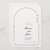 Minimalistische Hochzeitseinladung Beige - Bogende Einladung (Vorne/Hinten)