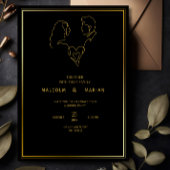 Minimalistische Hochzeitseinladung Black Elegant W Einladung