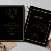 Minimalistische Hochzeitseinladung Black Elegant W Einladung