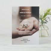 Minimalistische Hochzeitseinladung braun und weiß Einladung (Stehend Vorderseite)