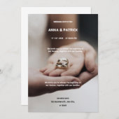 Minimalistische Hochzeitseinladung braun und weiß Einladung (Vorne/Hinten)