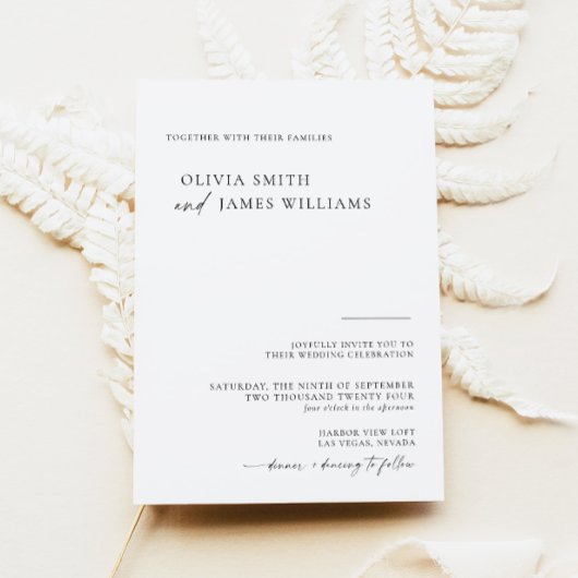 Minimalistische Hochzeitseinladung, elegante Hochz Einladung