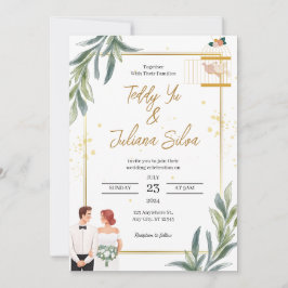 Minimalistische Hochzeitseinladung Feiertagskarte