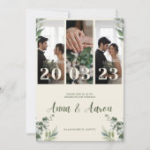 Minimalistische Hochzeitseinladung in Rosa und Grü Einladung (Vorderseite)