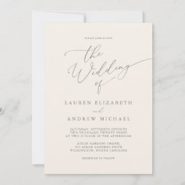 Minimalistische Hochzeitseinladung in Silver Gray  Einladung