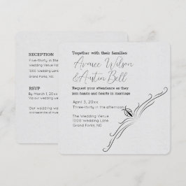 Minimalistische Hochzeitseinladung in Weiß und Sch Einladung