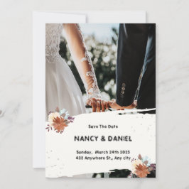 Minimalistische Hochzeitseinladung in White Black Einladung