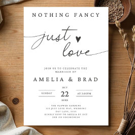 Minimalistische Hochzeitseinladung, nichts Extrava Einladung