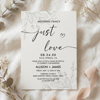 Minimalistische Hochzeitseinladung, nur Liebe Einladung