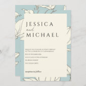 Minimalistische Hochzeitseinladung von Blauer Flor Einladung (Vorne/Hinten)