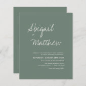 Minimalistische Hochzeitseinladung zur Budgethilfe (Vorne/Hinten)