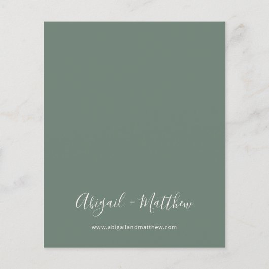 Minimalistische Hochzeitseinladung zur Budgethilfe (Rückseite)