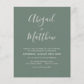 Minimalistische Hochzeitseinladung zur Budgethilfe (Vorderseite)