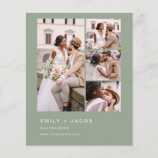 Minimalistische Hochzeitseinladung zur Budgethilfe Flyer (Vorne)