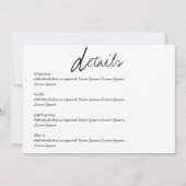 Minimalistische Hochzeitseinladungen Modernes Dreh Einladung (Rückseite)