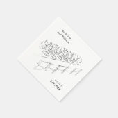 Minimalistische Hochzeitseinstellung auf der Hand Serviette (Ecke)