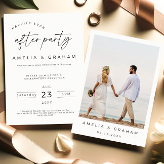 Minimalistische Hochzeitsempfangs-Einladung, Glück Einladung