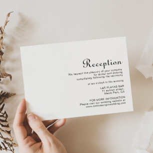 Minimalistische Hochzeitsempfehlung Begleitkarte