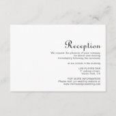 Minimalistische Hochzeitsempfehlung Begleitkarte (Vorderseite)