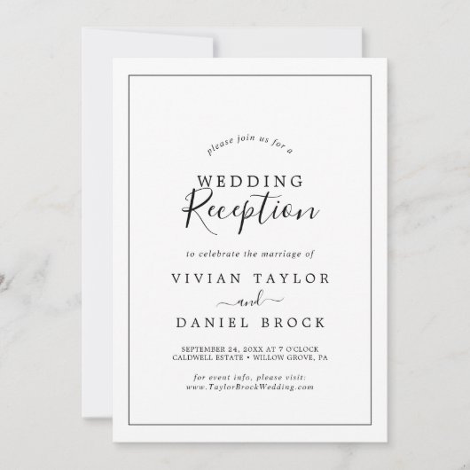 Minimalistische Hochzeitsempfehlung Einladung (Vorderseite)