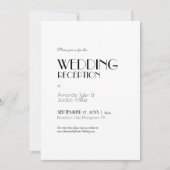 Minimalistische Hochzeitsempfehlung im Art Deco Einladung (Vorderseite)