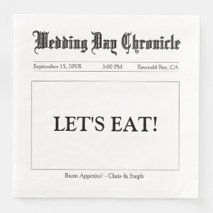 Minimalistische Hochzeitsempfehlung mit klassische Serviette