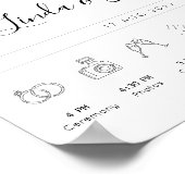 Minimalistische Hochzeitserie - Veranstaltungszeit Poster (Ecke)