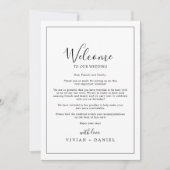 Minimalistische Hochzeitserklärung und Reiseroute (Vorderseite)