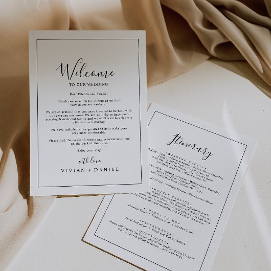 Minimalistische Hochzeitserklärung und Reiseroute