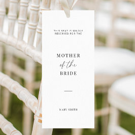 Minimalistische Hochzeitsfamilie reserviert Sitzun