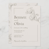 Minimalistische Hochzeitsfeier Einladung (Vorne/Hinten)