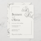 Minimalistische Hochzeitsfeier Einladung (Vorne/Hinten)