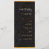 Minimalistische Hochzeitsfeier für Schwarz und Gol Programm (Vorderseite)