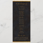 Minimalistische Hochzeitsfeier für Schwarz und Gol Programm (Rückseite)