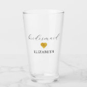 Minimalistische Hochzeitsfeier mit Gold Heart Glas (Vorderseite)