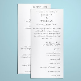 Minimalistische Hochzeitsfeier Programm