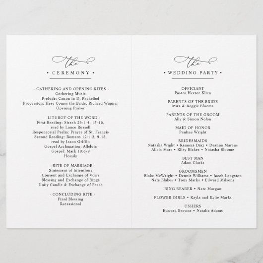 Minimalistische Hochzeitsfeierlichkeiten Bi-Fold-P (Rückseite)