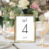 Minimalistische Hochzeitsfeiern - eleganter Tisch Tischnummer