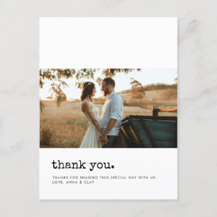 Minimalistische Hochzeitsfoto Danke Postkarte