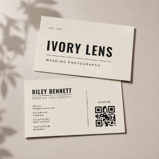 Minimalistische Hochzeitsfotografie | Bone Visitenkarte