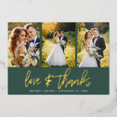 Minimalistische Hochzeitsfotografie Collage Green Folieneinladung (Vorderseite)