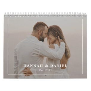 Minimalistische Hochzeitsfotos von Frischvermählte Kalender