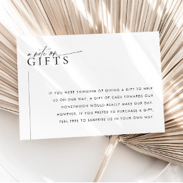 Minimalistische Hochzeitsgeschenke für eine Well-C Begleitkarte