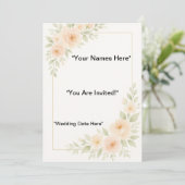 Minimalistische Hochzeitsgeschichten Einladung (Stehend Vorderseite)