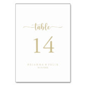 Minimalistische Hochzeitshochzeit-Tischnummer Tischnummer (Rückseite)